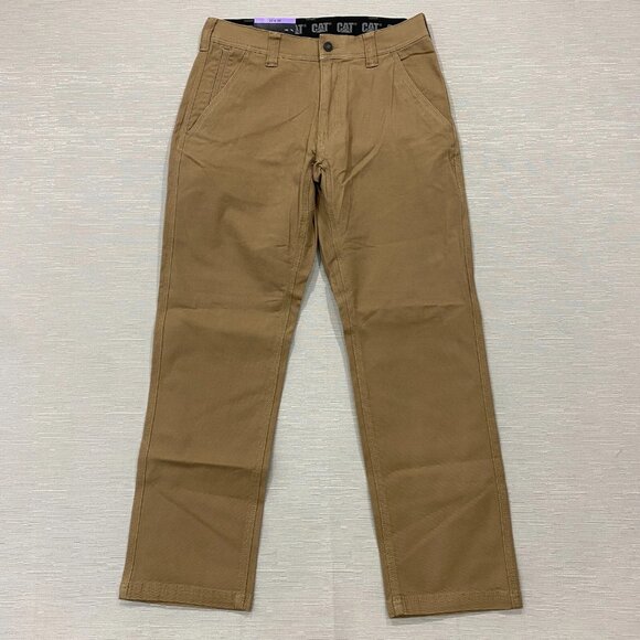CAT Caterpillar Utility Work Pants Mens 30 x 30 Brown Flex Waistband Cell Pocket - Picture 2 of 15